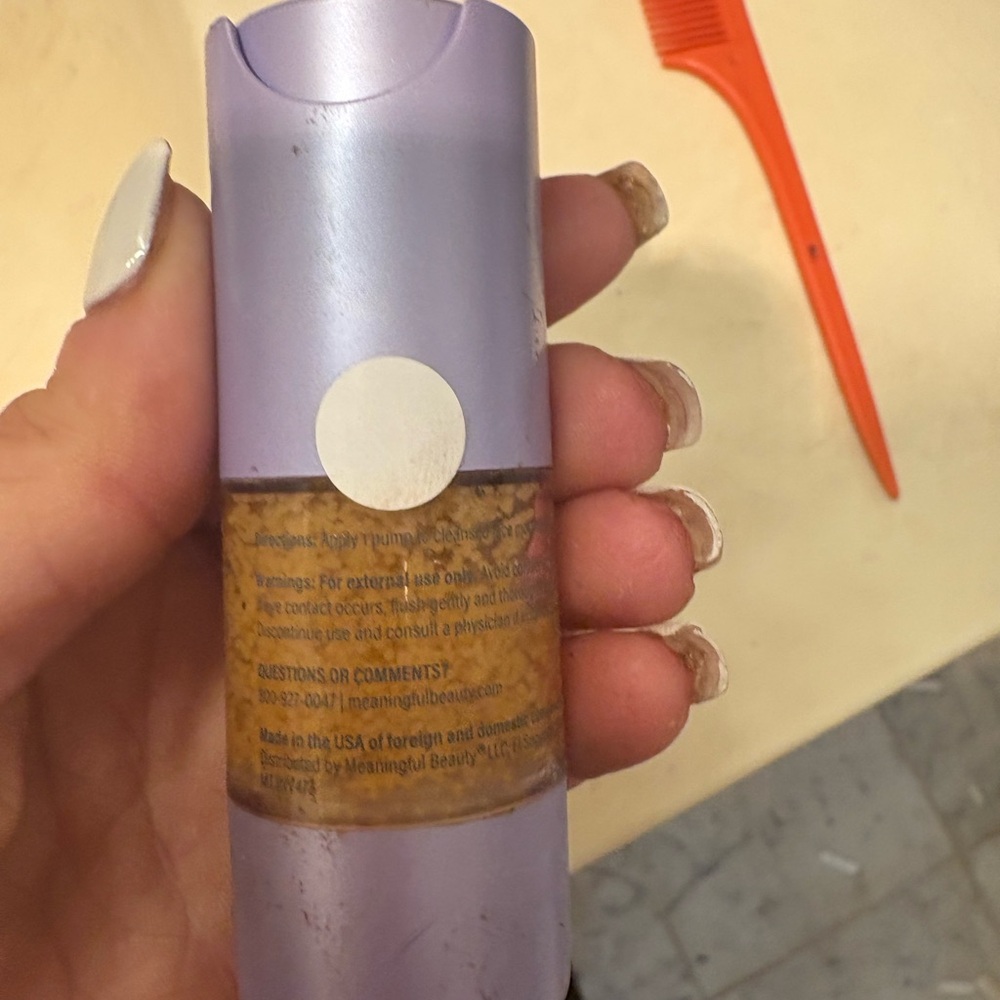 Meaningful Beauty Lavender and Gold Skincare Bottle